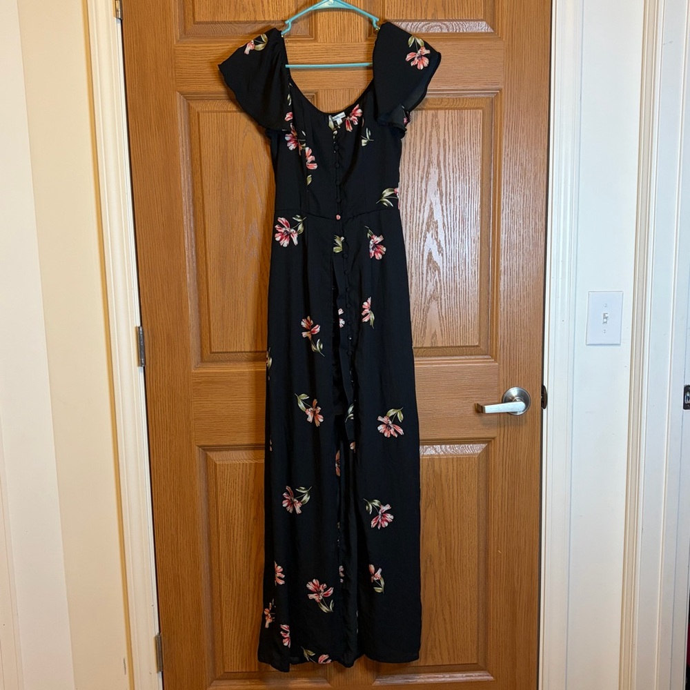 Charlotte Russe Black Floral Maxi Dress